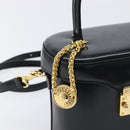 VERSACE Hand Bag Leather 2way Black Gold Auth BA15107A-17