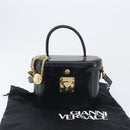 VERSACE Hand Bag Leather 2way Black Gold Auth BA15107A-25