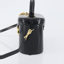 VERSACE Hand Bag Leather 2way Black Gold Auth BA15107A-3