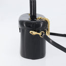 VERSACE Hand Bag Leather 2way Black Gold Auth BA15107A-4