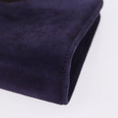Salvatore Ferragamo Gancini Chain Shoulder Bag Suede Purple Gold Auth BA15108-12