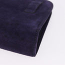Salvatore Ferragamo Gancini Chain Shoulder Bag Suede Purple Gold Auth BA15108-14