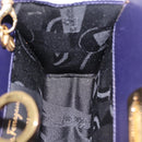 Salvatore Ferragamo Gancini Chain Shoulder Bag Suede Purple Gold Auth BA15108-18