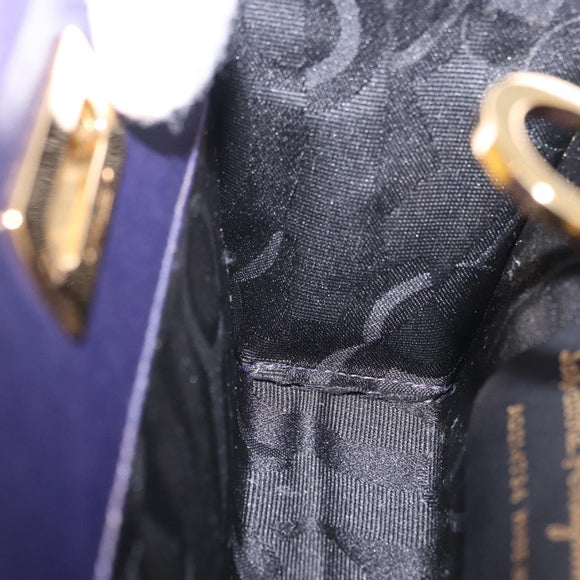 Salvatore Ferragamo Gancini Chain Shoulder Bag Suede Purple Gold Auth BA15108