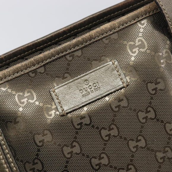 GUCCI GG Implementation Tote Bag PVC Gold Silver 211137 Auth BA15109