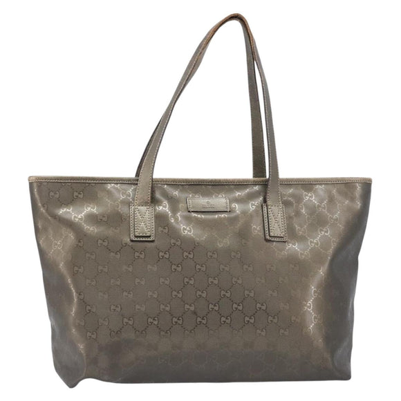 GUCCI GG Implementation Tote Bag PVC Gold Silver 211137 Auth BA15109
