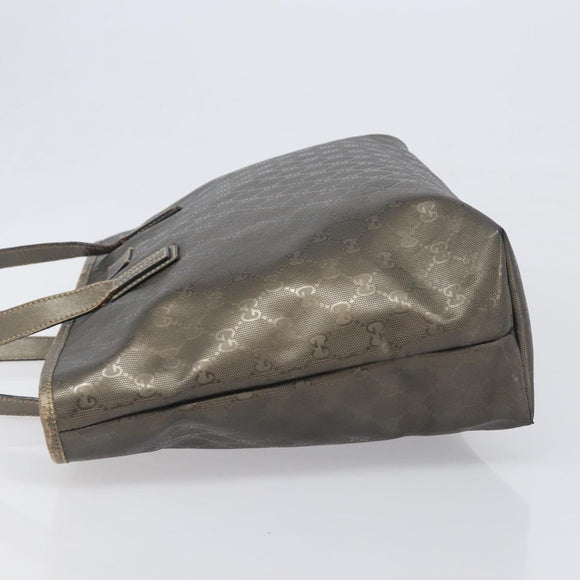 GUCCI GG Implementation Tote Bag PVC Gold Silver 211137 Auth BA15109