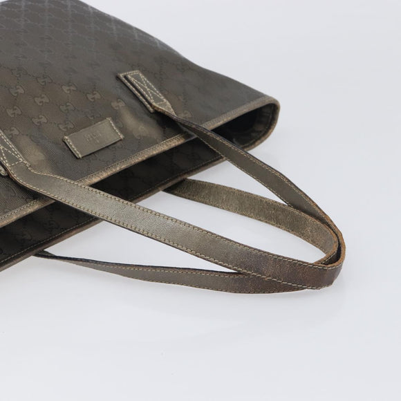 GUCCI GG Implementation Tote Bag PVC Gold Silver 211137 Auth BA15109
