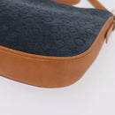 CELINE C Macadam Canvas Shoulder Bag Suede Blue Gold Auth BA15111A-15