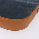 CELINE C Macadam Canvas Shoulder Bag Suede Blue Gold Auth BA15111A-9