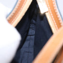 CELINE C Macadam Canvas Shoulder Bag Suede Blue Gold Auth BA15111A-18