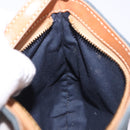 CELINE C Macadam Canvas Shoulder Bag Suede Blue Gold Auth BA15111A-19