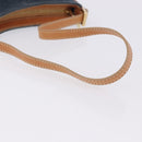 CELINE C Macadam Canvas Shoulder Bag Suede Blue Gold Auth BA15111A-7