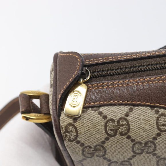 GUCCI GG Supreme Shoulder Bag PVC Beige Gold 89 02 018 Auth BA15113A