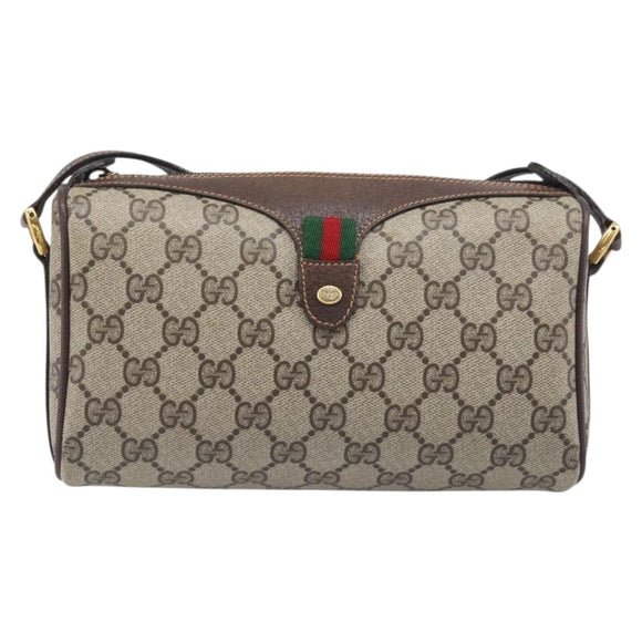 GUCCI GG Supreme Shoulder Bag PVC Beige Gold 89 02 018 Auth BA15113A