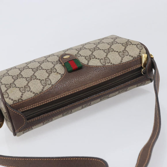 GUCCI GG Supreme Shoulder Bag PVC Beige Gold 89 02 018 Auth BA15113A