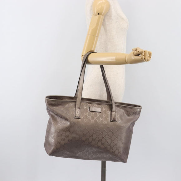 GUCCI GG Implementation Tote Bag PVC Pink Silver 211137 Auth BA15115