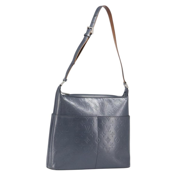 LOUIS VUITTON Monogram Mat Sutter Shoulder Bag Blue M55165 LV Auth BA15117