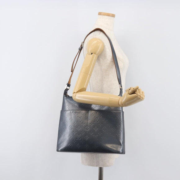 LOUIS VUITTON Monogram Mat Sutter Shoulder Bag Blue M55165 LV Auth BA15117