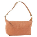 CELINE C Macadam Canvas Shoulder Bag Suede Orange Gold Auth BA15118-1
