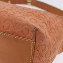 CELINE C Macadam Canvas Shoulder Bag Suede Orange Gold Auth BA15118-12