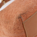 CELINE C Macadam Canvas Shoulder Bag Suede Orange Gold Auth BA15118-13