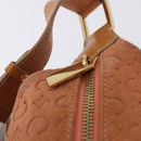 CELINE C Macadam Canvas Shoulder Bag Suede Orange Gold Auth BA15118-15