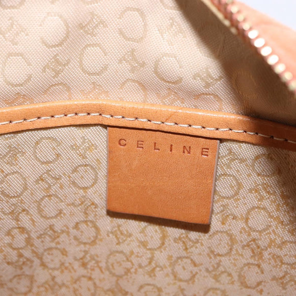 CELINE C Macadam Canvas Shoulder Bag Suede Orange Gold Auth BA15118