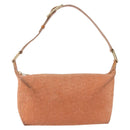 CELINE C Macadam Canvas Shoulder Bag Suede Orange Gold Auth BA15118-2