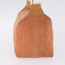 CELINE C Macadam Canvas Shoulder Bag Suede Orange Gold Auth BA15118-6