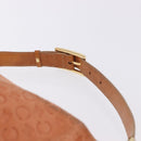 CELINE C Macadam Canvas Shoulder Bag Suede Orange Gold Auth BA15118-9