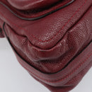 Chloe Paraty Hand Bag Leather 2way Bordeaux Gold Auth BA15119-17