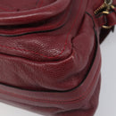 Chloe Paraty Hand Bag Leather 2way Bordeaux Gold Auth BA15119-18