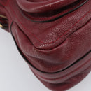 Chloe Paraty Hand Bag Leather 2way Bordeaux Gold Auth BA15119-19