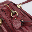 Chloe Paraty Hand Bag Leather 2way Bordeaux Gold Auth BA15119-9