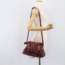 Chloe Paraty Hand Bag Leather 2way Bordeaux Gold Auth BA15119-25