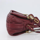 Chloe Paraty Hand Bag Leather 2way Bordeaux Gold Auth BA15119-3
