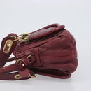 Chloe Paraty Hand Bag Leather 2way Bordeaux Gold Auth BA15119-4