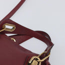 Chloe Paraty Hand Bag Leather 2way Bordeaux Gold Auth BA15119-14