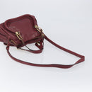 Chloe Paraty Hand Bag Leather 2way Bordeaux Gold Auth BA15119-8