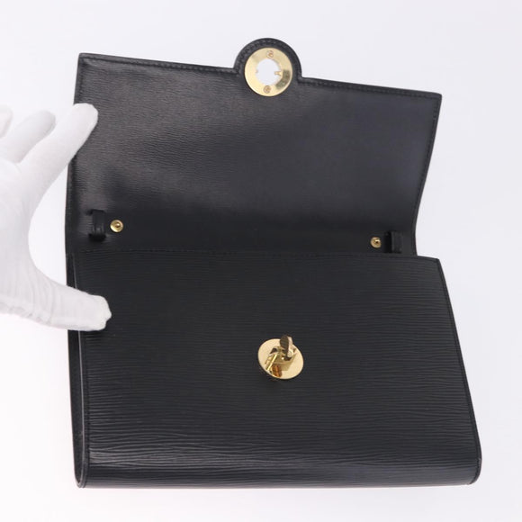 LOUIS VUITTON Epi Pochette Arche Shoulder Bag Black Noir M52572 LV Auth BA15120