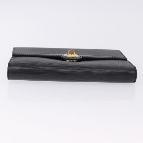 LOUIS VUITTON Epi Pochette Arche Shoulder Bag Black Noir M52572 LV Auth BA15120