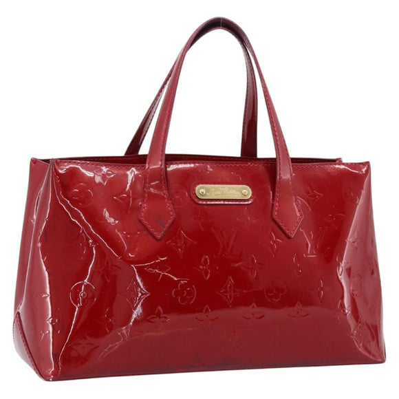 LOUIS VUITTON Monogram Vernis Wilshire PM Bag Pomme D'amour M93642 Auth BA15121