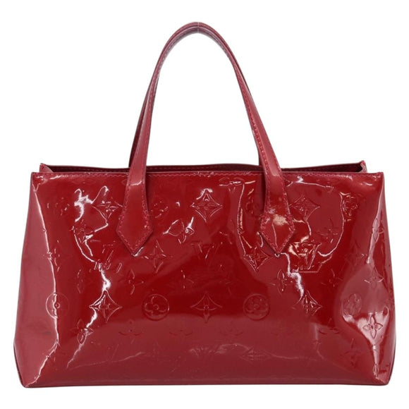 LOUIS VUITTON Monogram Vernis Wilshire PM Bag Pomme D'amour M93642 Auth BA15121