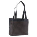 CELINE Macadam Canvas Tote Bag PVC Leather Black Gold Auth BA15122-1