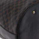 CELINE Macadam Canvas Tote Bag PVC Leather Black Gold Auth BA15122-9