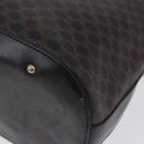 CELINE Macadam Canvas Tote Bag PVC Leather Black Gold Auth BA15122-16