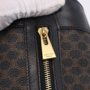 CELINE Macadam Canvas Tote Bag PVC Leather Black Gold Auth BA15122-10