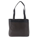 CELINE Macadam Canvas Tote Bag PVC Leather Black Gold Auth BA15122-13