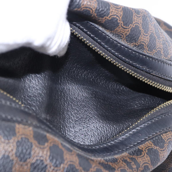 CELINE Macadam Canvas Tote Bag PVC Leather Black Gold Auth BA15122